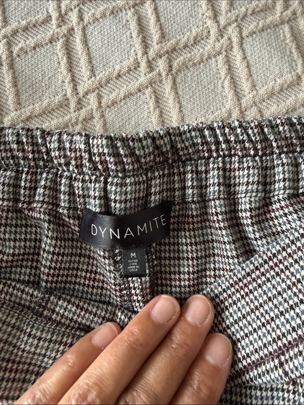 Dynamite Gray Plaid Capris - Picture 2 of 4